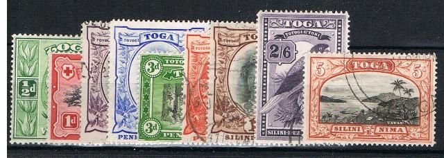 Image of Tonga SG 74/82 FU British Commonwealth Stamp